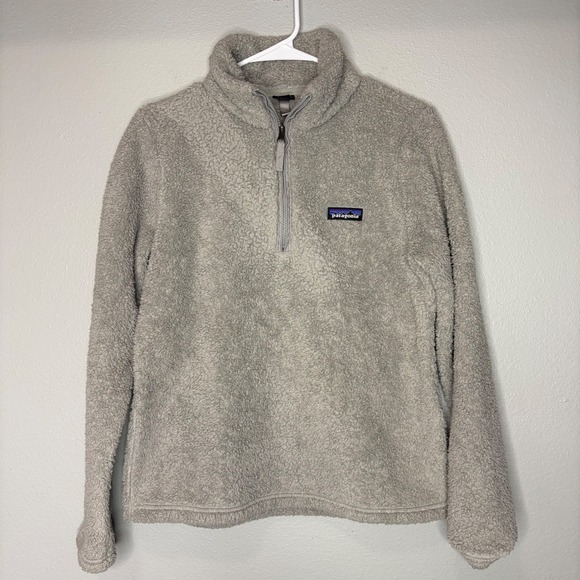 Patagonia Sweaters - Patagonia Los Gatos 1/4 Zip Sherpa Fleece Pullover Grey/Beige Womens Small